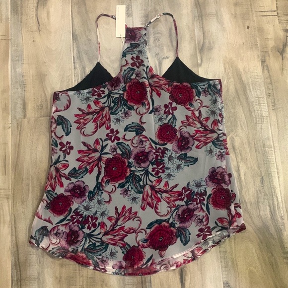 NWT Lavender Brown Madora Floral Racerback Silk Camisole - Picture 3 of 3